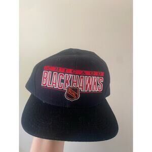 NWT Vintage Chicago Blackhawks Sports Specialties SnapBack Wool Black Dome NHL